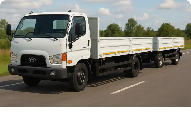 Hyundai HD78 с прицепом